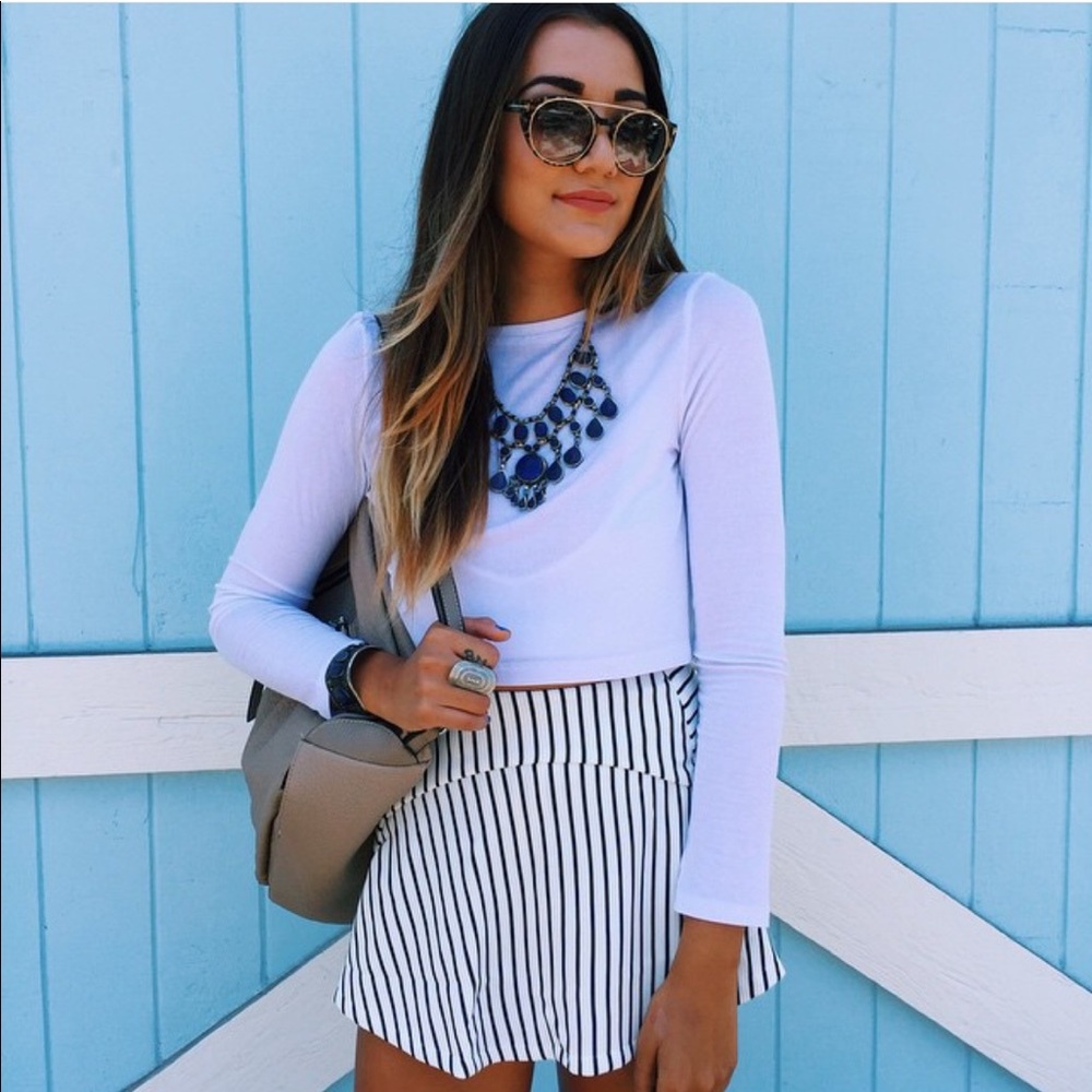 LF Navy Striped Skort